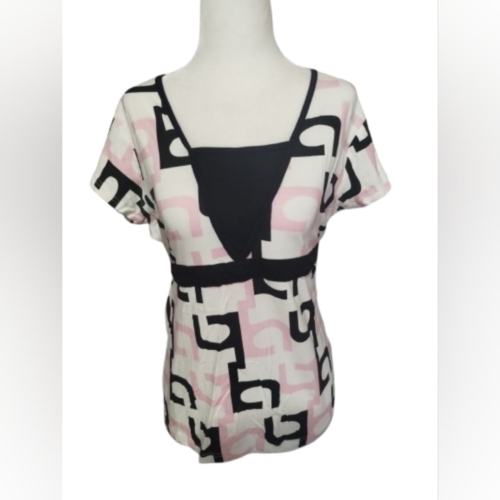 NWOT European Made Women's Short Sleeve Tie Back Top, "X-mail"  XL,